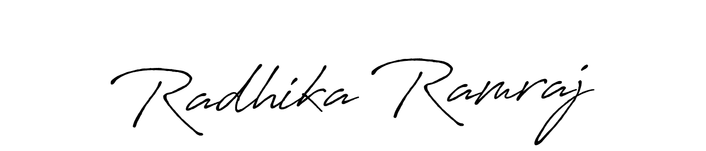 Make a beautiful signature design for name Radhika Ramraj. With this signature (Antro_Vectra_Bolder) style, you can create a handwritten signature for free. Radhika Ramraj signature style 7 images and pictures png