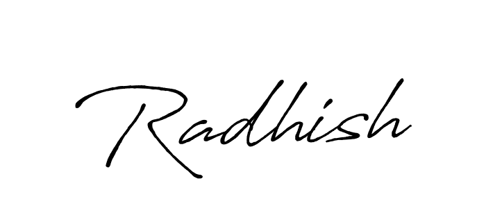 if you are searching for the best signature style for your name Radhish. so please give up your signature search. here we have designed multiple signature styles  using Antro_Vectra_Bolder. Radhish signature style 7 images and pictures png