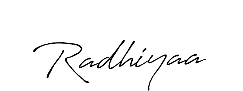 Make a beautiful signature design for name Radhiyaa. With this signature (Antro_Vectra_Bolder) style, you can create a handwritten signature for free. Radhiyaa signature style 7 images and pictures png