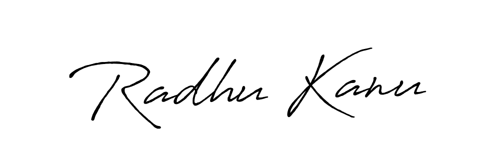 Also we have Radhu Kanu name is the best signature style. Create professional handwritten signature collection using Antro_Vectra_Bolder autograph style. Radhu Kanu signature style 7 images and pictures png