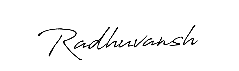 Make a beautiful signature design for name Radhuvansh. With this signature (Antro_Vectra_Bolder) style, you can create a handwritten signature for free. Radhuvansh signature style 7 images and pictures png