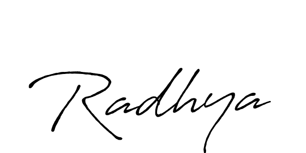 if you are searching for the best signature style for your name Radhya. so please give up your signature search. here we have designed multiple signature styles  using Antro_Vectra_Bolder. Radhya signature style 7 images and pictures png