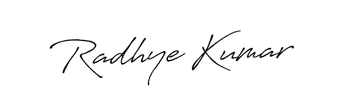 The best way (Antro_Vectra_Bolder) to make a short signature is to pick only two or three words in your name. The name Radhye Kumar include a total of six letters. For converting this name. Radhye Kumar signature style 7 images and pictures png