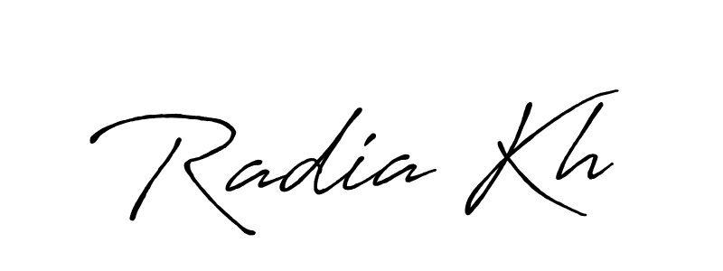 Use a signature maker to create a handwritten signature online. With this signature software, you can design (Antro_Vectra_Bolder) your own signature for name Radia Kh. Radia Kh signature style 7 images and pictures png