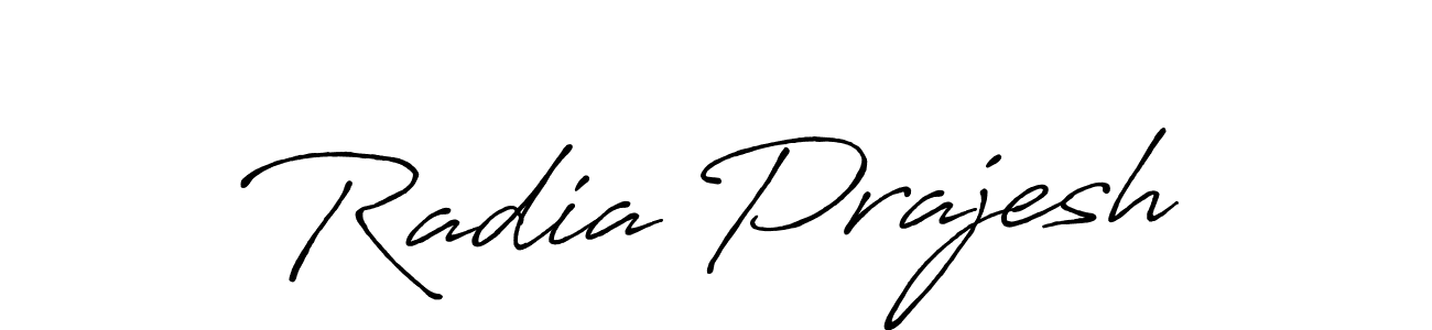 Make a beautiful signature design for name Radia Prajesh. With this signature (Antro_Vectra_Bolder) style, you can create a handwritten signature for free. Radia Prajesh signature style 7 images and pictures png