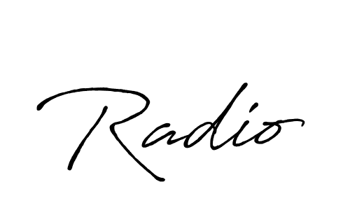 How to make Radio signature? Antro_Vectra_Bolder is a professional autograph style. Create handwritten signature for Radio name. Radio signature style 7 images and pictures png