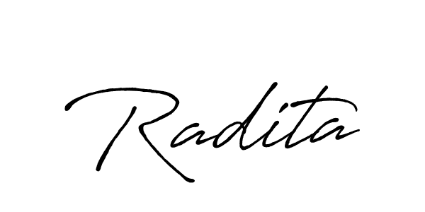 The best way (Antro_Vectra_Bolder) to make a short signature is to pick only two or three words in your name. The name Radita include a total of six letters. For converting this name. Radita signature style 7 images and pictures png