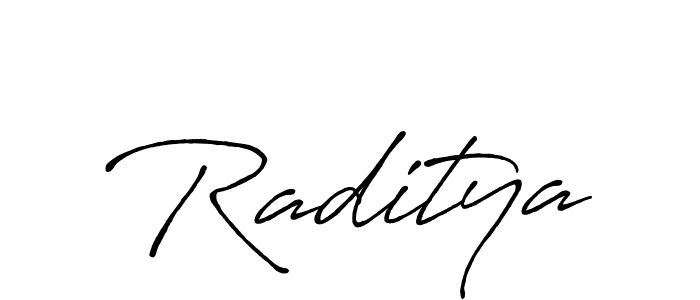 Make a beautiful signature design for name Raditya. With this signature (Antro_Vectra_Bolder) style, you can create a handwritten signature for free. Raditya signature style 7 images and pictures png
