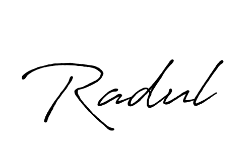 if you are searching for the best signature style for your name Radul. so please give up your signature search. here we have designed multiple signature styles  using Antro_Vectra_Bolder. Radul signature style 7 images and pictures png