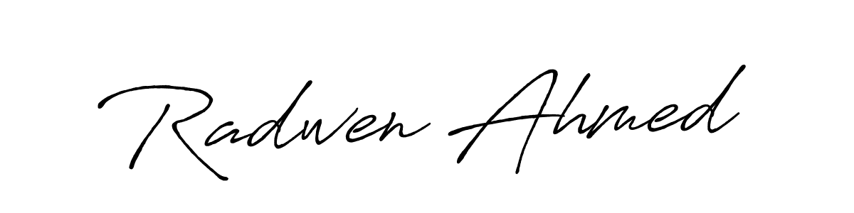 Also we have Radwen Ahmed name is the best signature style. Create professional handwritten signature collection using Antro_Vectra_Bolder autograph style. Radwen Ahmed signature style 7 images and pictures png