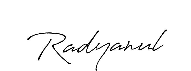 Make a beautiful signature design for name Radyanul. With this signature (Antro_Vectra_Bolder) style, you can create a handwritten signature for free. Radyanul signature style 7 images and pictures png