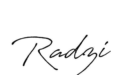 Make a beautiful signature design for name Radzi. With this signature (Antro_Vectra_Bolder) style, you can create a handwritten signature for free. Radzi signature style 7 images and pictures png