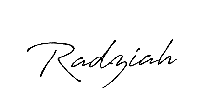 Create a beautiful signature design for name Radziah. With this signature (Antro_Vectra_Bolder) fonts, you can make a handwritten signature for free. Radziah signature style 7 images and pictures png