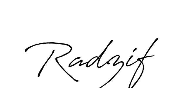 Design your own signature with our free online signature maker. With this signature software, you can create a handwritten (Antro_Vectra_Bolder) signature for name Radzif. Radzif signature style 7 images and pictures png