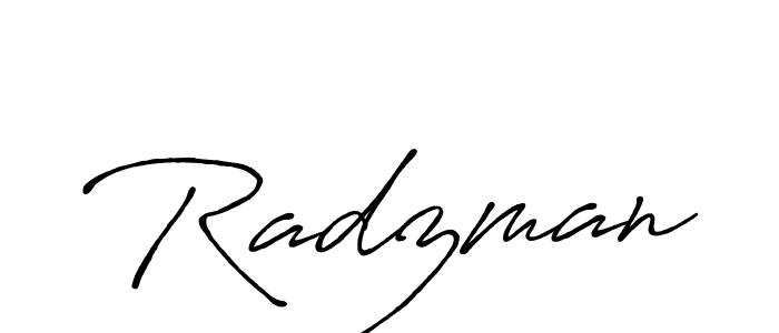 How to make Radzman name signature. Use Antro_Vectra_Bolder style for creating short signs online. This is the latest handwritten sign. Radzman signature style 7 images and pictures png