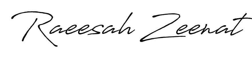 Master the art of signing with Raeesah Zeenat written in fluent Antro_Vectra_Bolder script. A great template to practice and refine your handwriting. Raeesah Zeenat signature style 7 images and pictures png