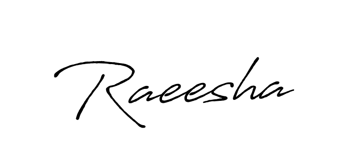 Make a beautiful signature design for name Raeesha. With this signature (Antro_Vectra_Bolder) style, you can create a handwritten signature for free. Raeesha signature style 7 images and pictures png