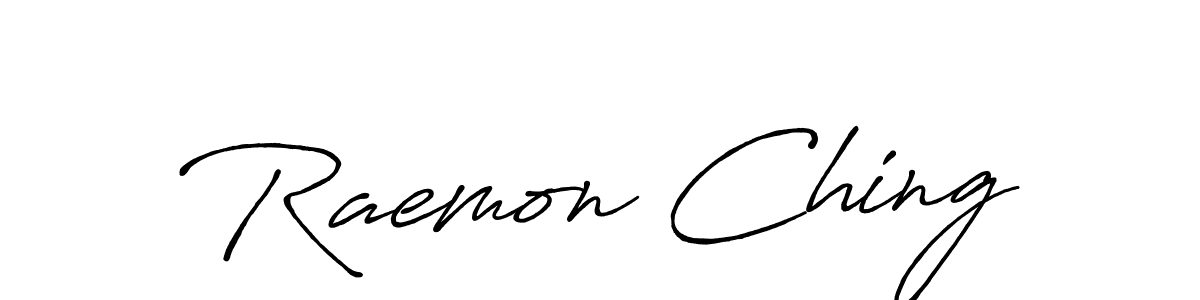 How to make Raemon Ching name signature. Use Antro_Vectra_Bolder style for creating short signs online. This is the latest handwritten sign. Raemon Ching signature style 7 images and pictures png