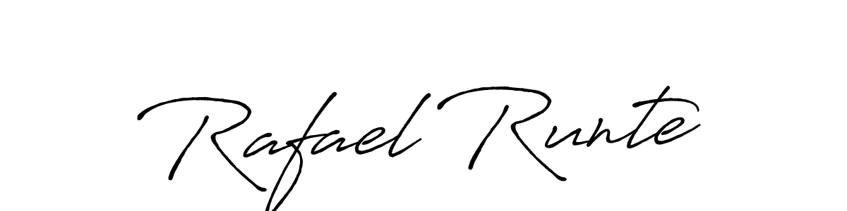 How to make Rafael Runte name signature. Use Antro_Vectra_Bolder style for creating short signs online. This is the latest handwritten sign. Rafael Runte signature style 7 images and pictures png