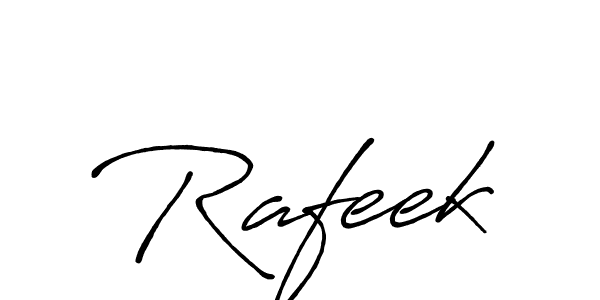 Design your own signature with our free online signature maker. With this signature software, you can create a handwritten (Antro_Vectra_Bolder) signature for name Rafeek. Rafeek signature style 7 images and pictures png