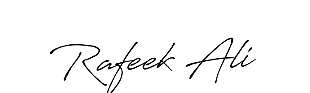 Make a beautiful signature design for name Rafeek Ali. With this signature (Antro_Vectra_Bolder) style, you can create a handwritten signature for free. Rafeek Ali signature style 7 images and pictures png