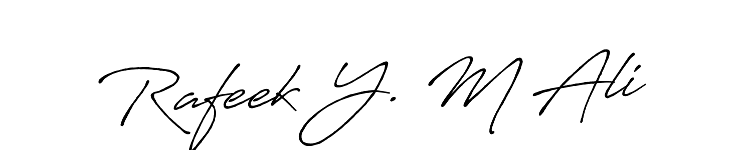 This is the best signature style for the Rafeek Y. M Ali name. Also you like these signature font (Antro_Vectra_Bolder). Mix name signature. Rafeek Y. M Ali signature style 7 images and pictures png