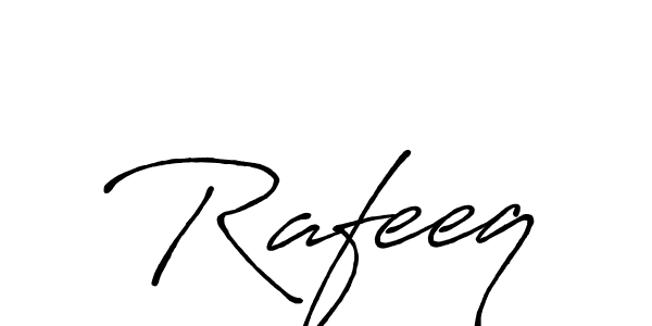 Use a signature maker to create a handwritten signature online. With this signature software, you can design (Antro_Vectra_Bolder) your own signature for name Rafeeq. Rafeeq signature style 7 images and pictures png