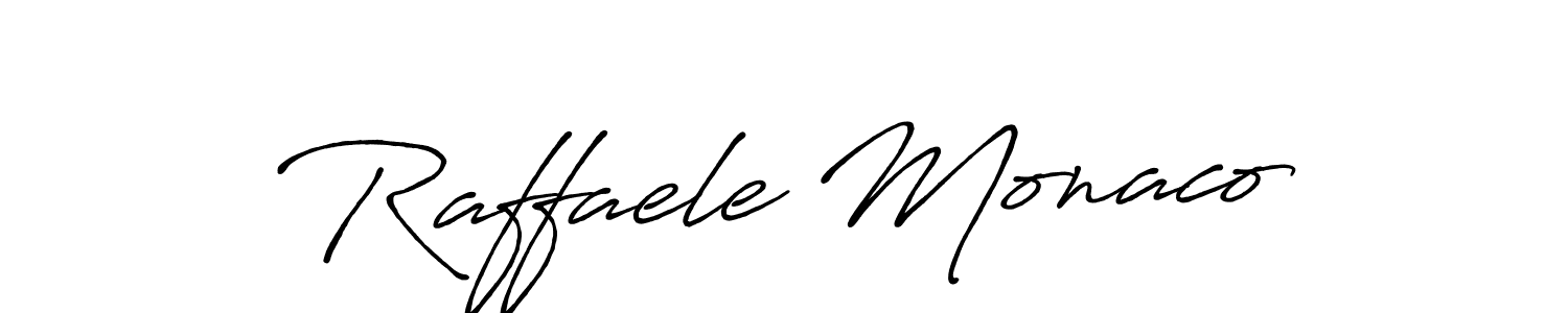 How to make Raffaele Monaco name signature. Use Antro_Vectra_Bolder style for creating short signs online. This is the latest handwritten sign. Raffaele Monaco signature style 7 images and pictures png