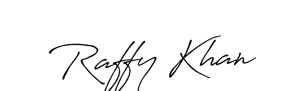Make a beautiful signature design for name Raffy Khan. With this signature (Antro_Vectra_Bolder) style, you can create a handwritten signature for free. Raffy Khan signature style 7 images and pictures png
