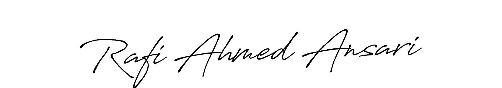 How to make Rafi Ahmed Ansari name signature. Use Antro_Vectra_Bolder style for creating short signs online. This is the latest handwritten sign. Rafi Ahmed Ansari signature style 7 images and pictures png