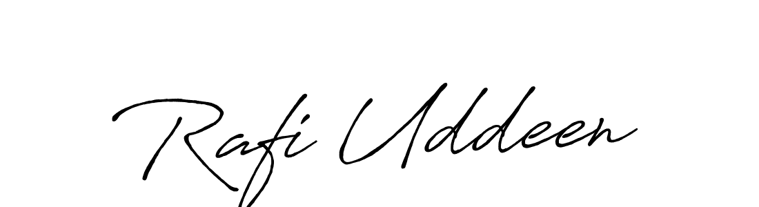 How to make Rafi Uddeen name signature. Use Antro_Vectra_Bolder style for creating short signs online. This is the latest handwritten sign. Rafi Uddeen signature style 7 images and pictures png