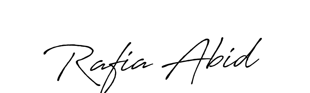 Make a beautiful signature design for name Rafia Abid. With this signature (Antro_Vectra_Bolder) style, you can create a handwritten signature for free. Rafia Abid signature style 7 images and pictures png