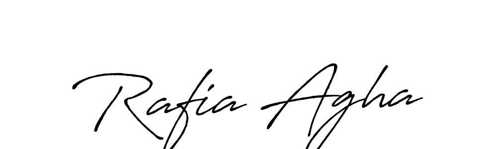 How to make Rafia Agha name signature. Use Antro_Vectra_Bolder style for creating short signs online. This is the latest handwritten sign. Rafia Agha signature style 7 images and pictures png