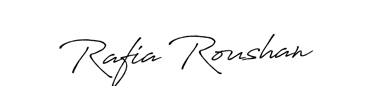 Design your own signature with our free online signature maker. With this signature software, you can create a handwritten (Antro_Vectra_Bolder) signature for name Rafia Roushan. Rafia Roushan signature style 7 images and pictures png