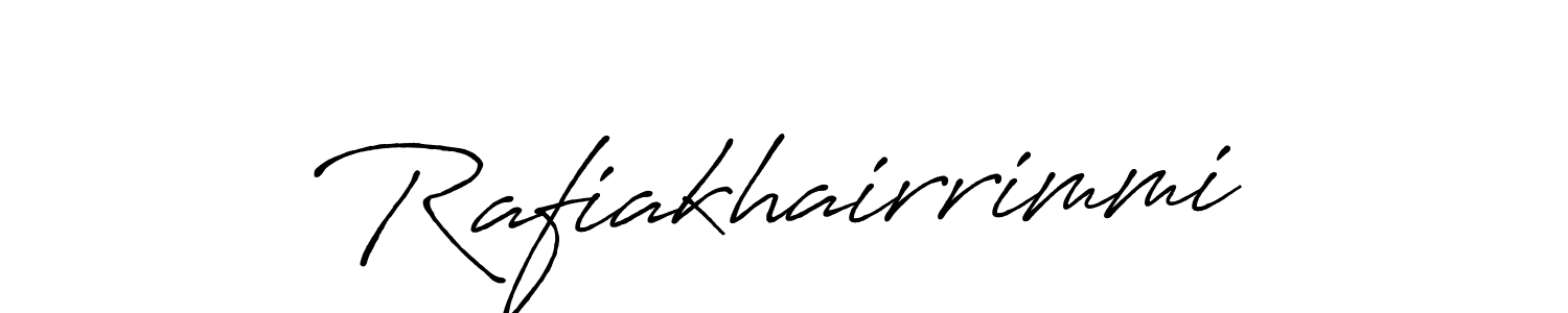 How to make Rafiakhairrimmi signature? Antro_Vectra_Bolder is a professional autograph style. Create handwritten signature for Rafiakhairrimmi name. Rafiakhairrimmi signature style 7 images and pictures png