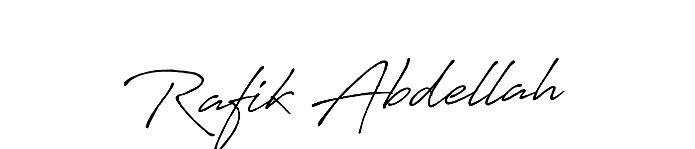 Use a signature maker to create a handwritten signature online. With this signature software, you can design (Antro_Vectra_Bolder) your own signature for name Rafik Abdellah. Rafik Abdellah signature style 7 images and pictures png