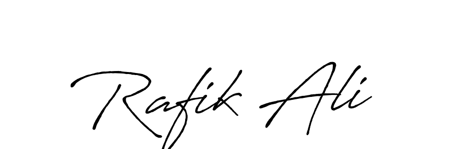 How to make Rafik Ali name signature. Use Antro_Vectra_Bolder style for creating short signs online. This is the latest handwritten sign. Rafik Ali signature style 7 images and pictures png