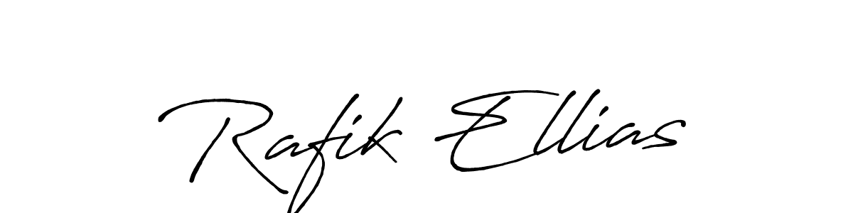 Make a beautiful signature design for name Rafik Ellias. With this signature (Antro_Vectra_Bolder) style, you can create a handwritten signature for free. Rafik Ellias signature style 7 images and pictures png