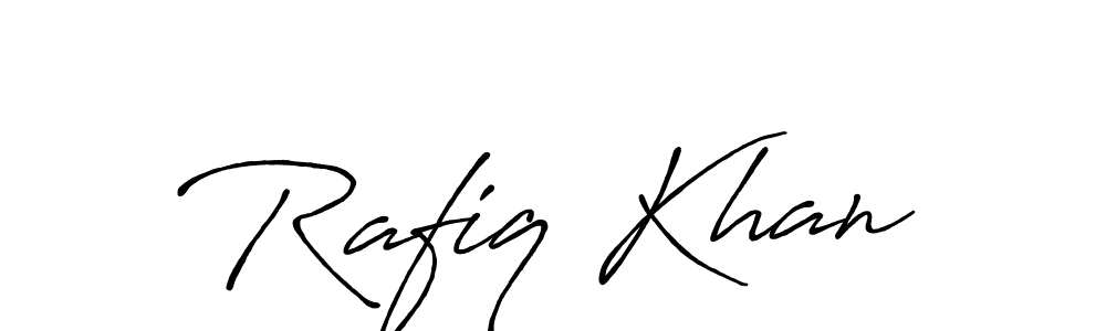 How to make Rafiq Khan name signature. Use Antro_Vectra_Bolder style for creating short signs online. This is the latest handwritten sign. Rafiq Khan signature style 7 images and pictures png