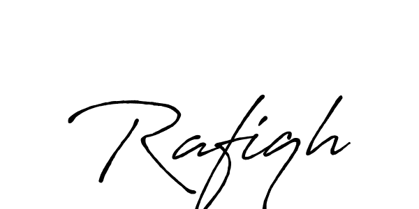 Use a signature maker to create a handwritten signature online. With this signature software, you can design (Antro_Vectra_Bolder) your own signature for name Rafiqh. Rafiqh signature style 7 images and pictures png