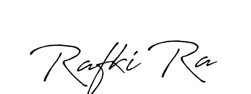 How to make Rafki Ra name signature. Use Antro_Vectra_Bolder style for creating short signs online. This is the latest handwritten sign. Rafki Ra signature style 7 images and pictures png