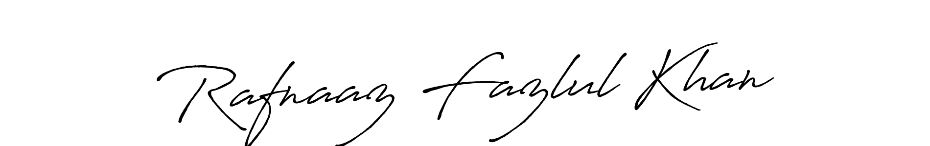 Make a beautiful signature design for name Rafnaaz Fazlul Khan. With this signature (Antro_Vectra_Bolder) style, you can create a handwritten signature for free. Rafnaaz Fazlul Khan signature style 7 images and pictures png