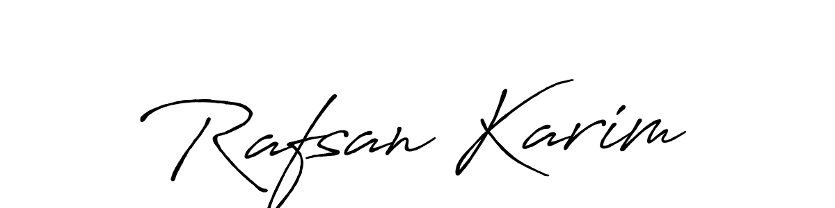 How to make Rafsan Karim name signature. Use Antro_Vectra_Bolder style for creating short signs online. This is the latest handwritten sign. Rafsan Karim signature style 7 images and pictures png