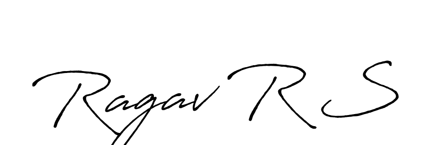 Use a signature maker to create a handwritten signature online. With this signature software, you can design (Antro_Vectra_Bolder) your own signature for name Ragav R S. Ragav R S signature style 7 images and pictures png