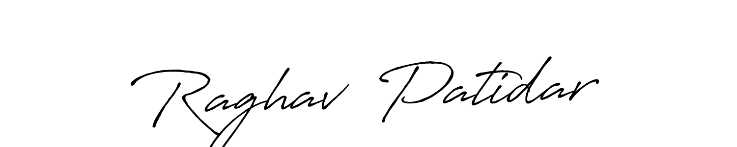 How to make Raghav  Patidar name signature. Use Antro_Vectra_Bolder style for creating short signs online. This is the latest handwritten sign. Raghav  Patidar signature style 7 images and pictures png