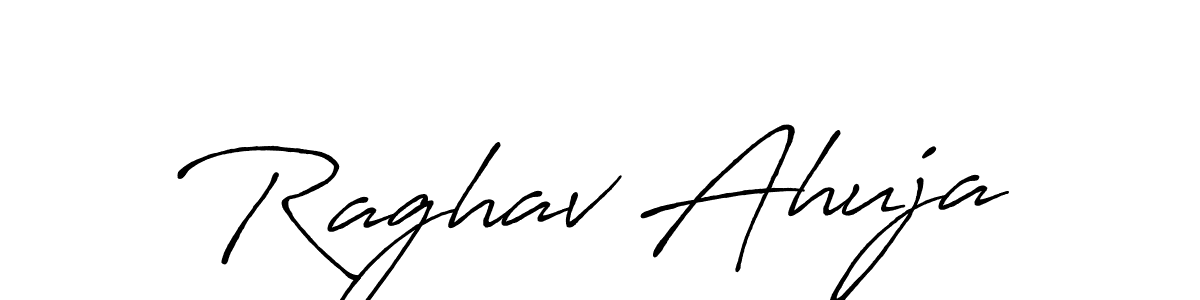 How to make Raghav Ahuja signature? Antro_Vectra_Bolder is a professional autograph style. Create handwritten signature for Raghav Ahuja name. Raghav Ahuja signature style 7 images and pictures png