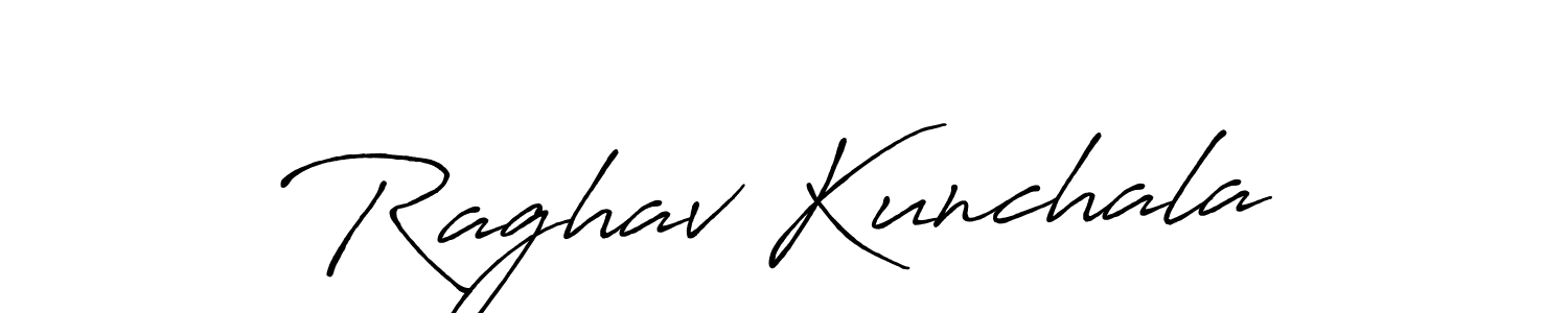 Raghav Kunchala stylish signature style. Best Handwritten Sign (Antro_Vectra_Bolder) for my name. Handwritten Signature Collection Ideas for my name Raghav Kunchala. Raghav Kunchala signature style 7 images and pictures png