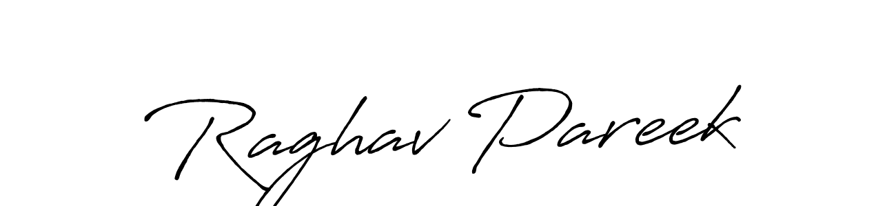 This is the best signature style for the Raghav Pareek name. Also you like these signature font (Antro_Vectra_Bolder). Mix name signature. Raghav Pareek signature style 7 images and pictures png