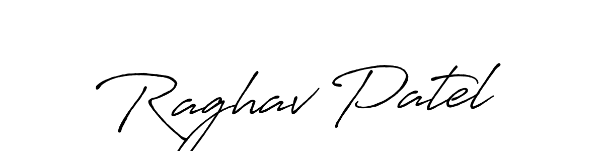 Create a beautiful signature design for name Raghav Patel. With this signature (Antro_Vectra_Bolder) fonts, you can make a handwritten signature for free. Raghav Patel signature style 7 images and pictures png