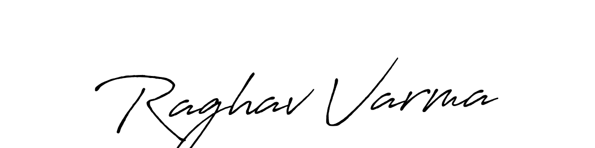 Antro_Vectra_Bolder is a professional signature style that is perfect for those who want to add a touch of class to their signature. It is also a great choice for those who want to make their signature more unique. Get Raghav Varma name to fancy signature for free. Raghav Varma signature style 7 images and pictures png